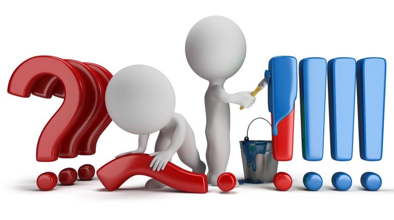Bonhommes transformant des questions en réponses